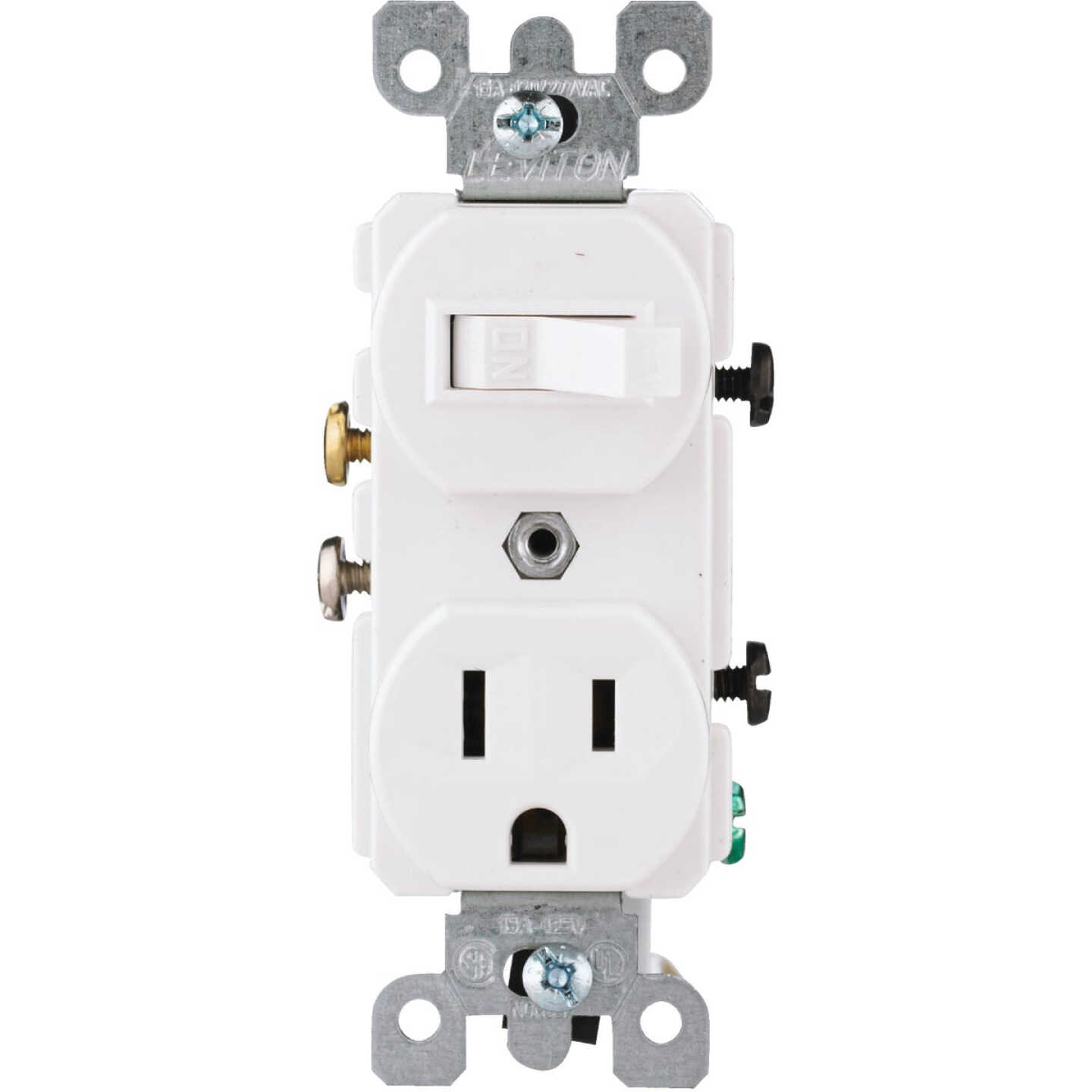 Leviton White 15A Heavy-Duty Switch & Outlet Image 1