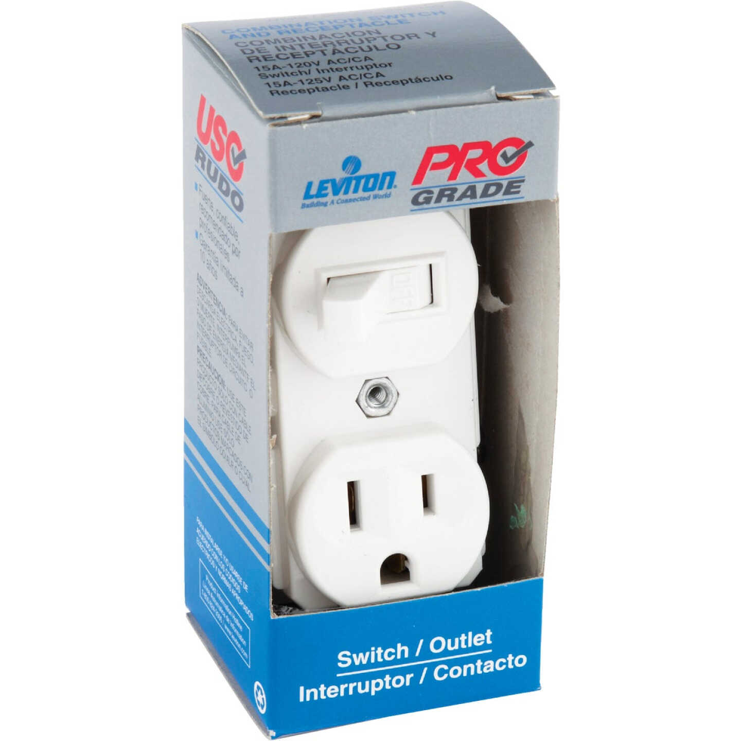 Leviton White 15A Heavy-Duty Switch & Outlet Image 2