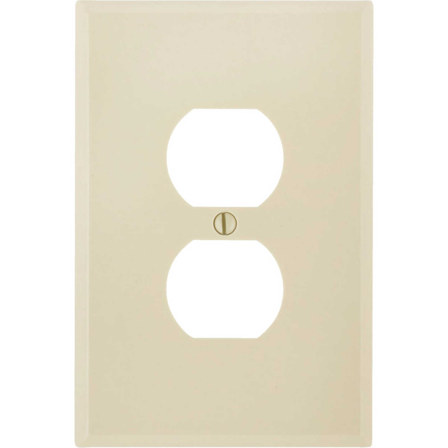 Leviton 1-Gang Smooth Plastic Oversized Outlet Wall Plate, Ivory Image 1
