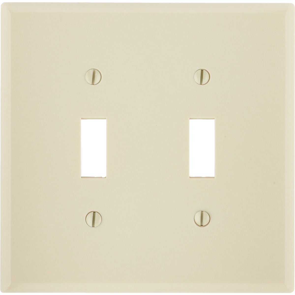 Leviton 2-Gang Plastic Oversized Toggle Switch Wall Plate, Ivory