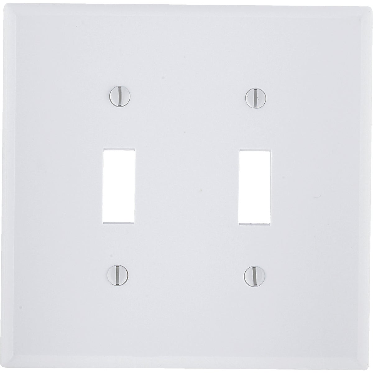Leviton 2-Gang Plastic Oversized Toggle Switch Wall Plate, White