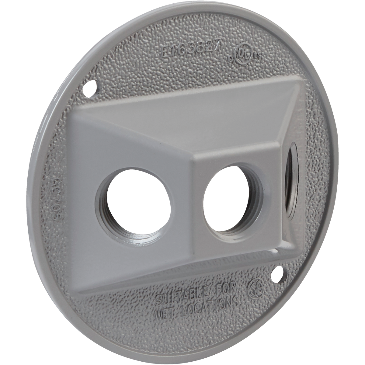 Bell 3-Outlet Round Zinc Gray Cluster Weatherproof Outdoor Box Cover, Shrink Wrapped Image 1
