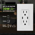 Leviton Decora White 15A Type C/C USB Charger Tamper Resistant 30W Outlet Image 5