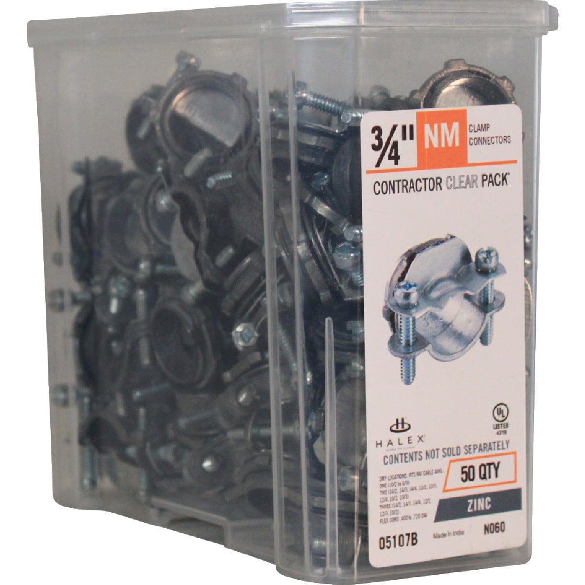 Halex 3/4 In. Die Cast-Zinc Clamp Box Connector (50-Pack)