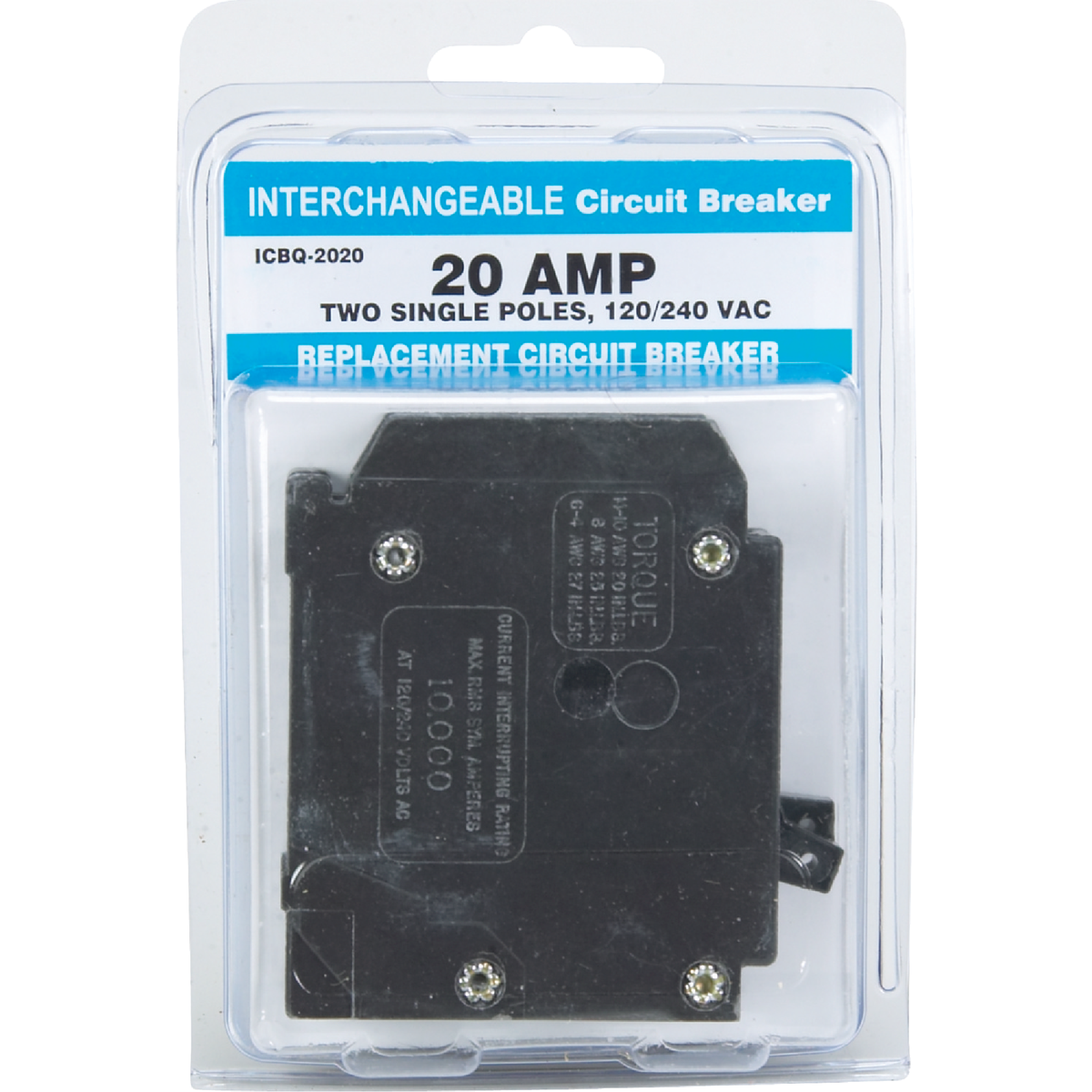 Connecticut Electric 20A/20A Twin Single-Pole Standard Trip Interchangeable Packaged Circuit Breaker Image 2