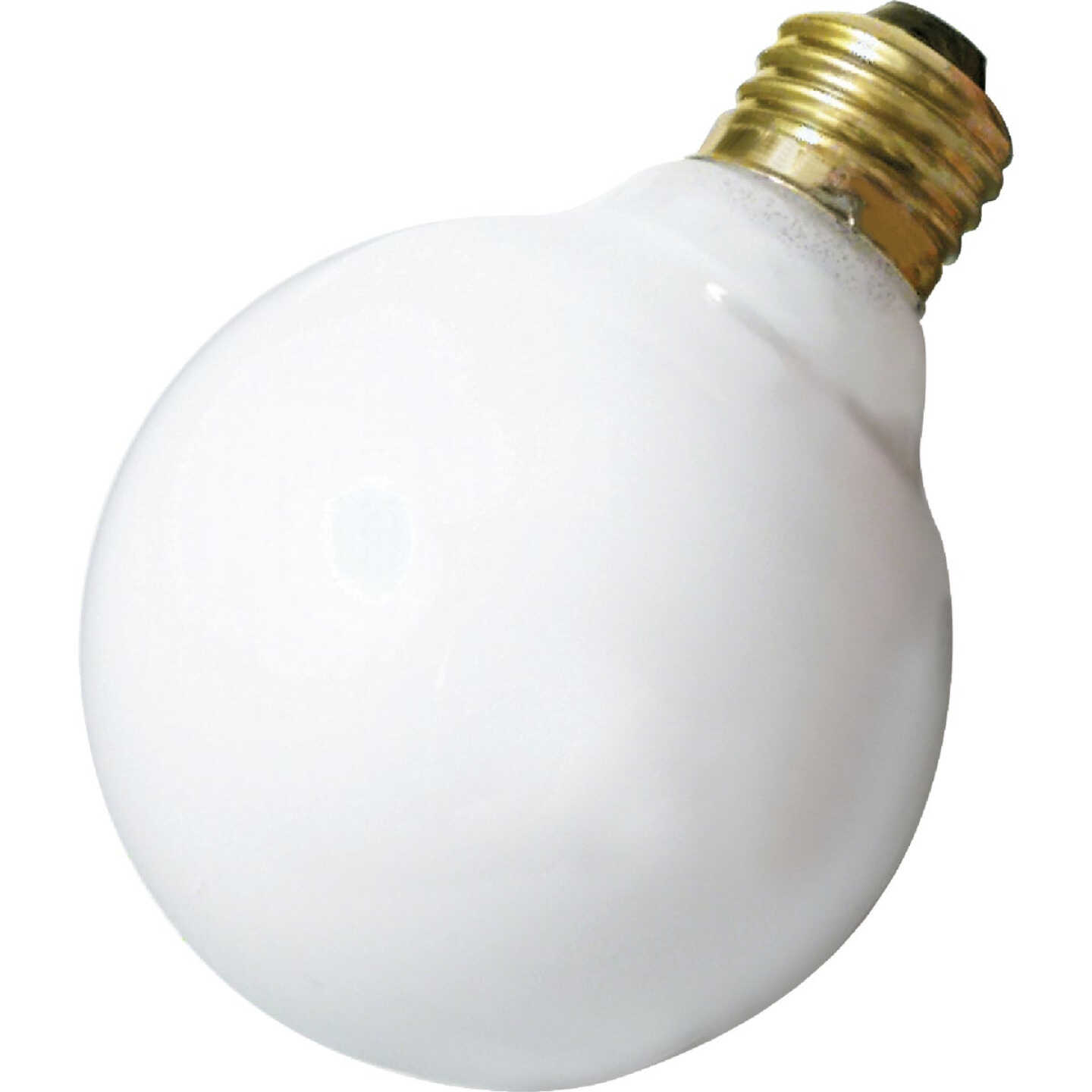 Satco 25W Frosted Soft White Medium Base G25 Incandescent Globe Light Bulb Image 1