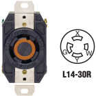 Leviton 30A 125V/250V Black Industrial Grade L14-30R Locking Outlet Receptacle Image 1