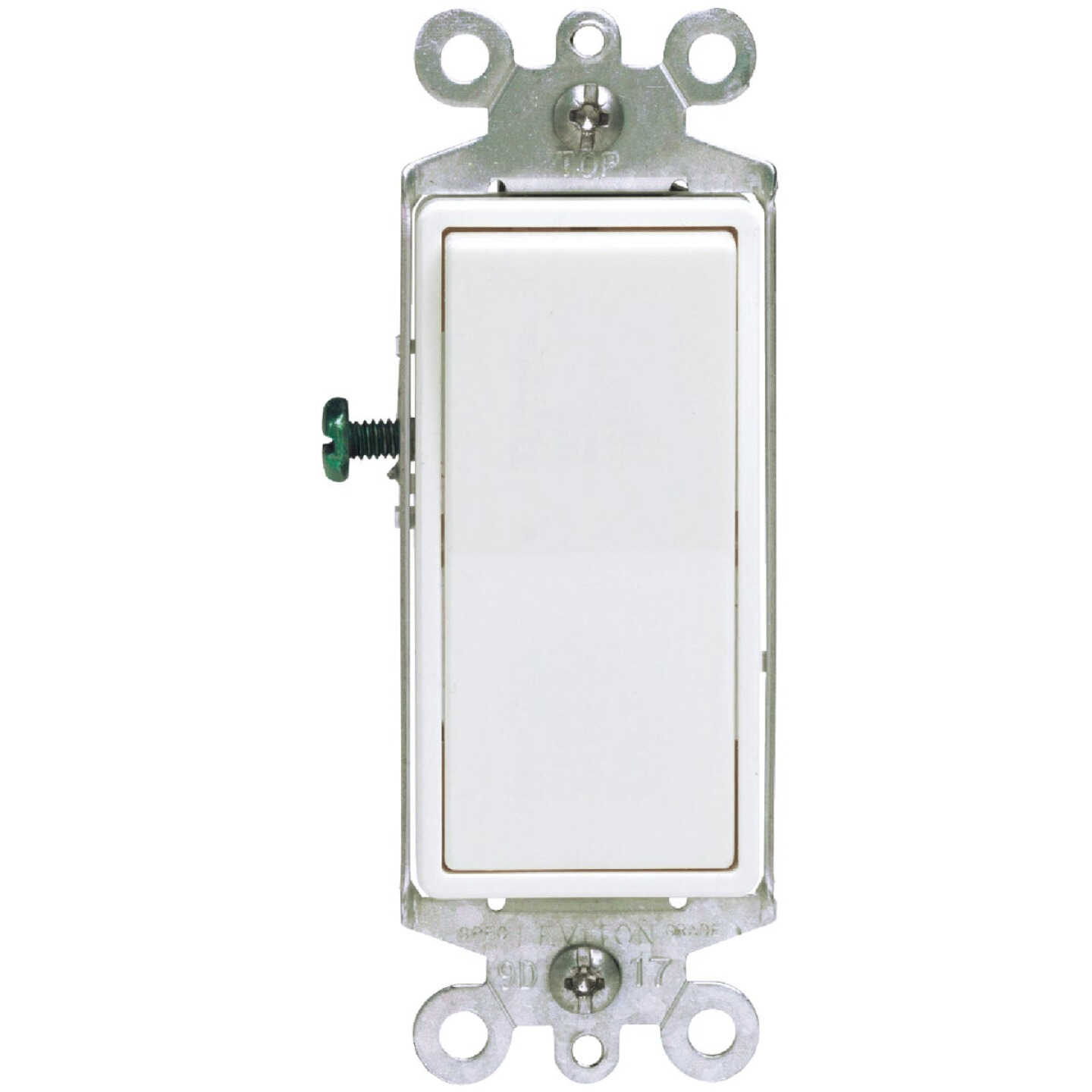 Leviton Decora Rocker White 15A Grounded 3-Way Switch Image 1