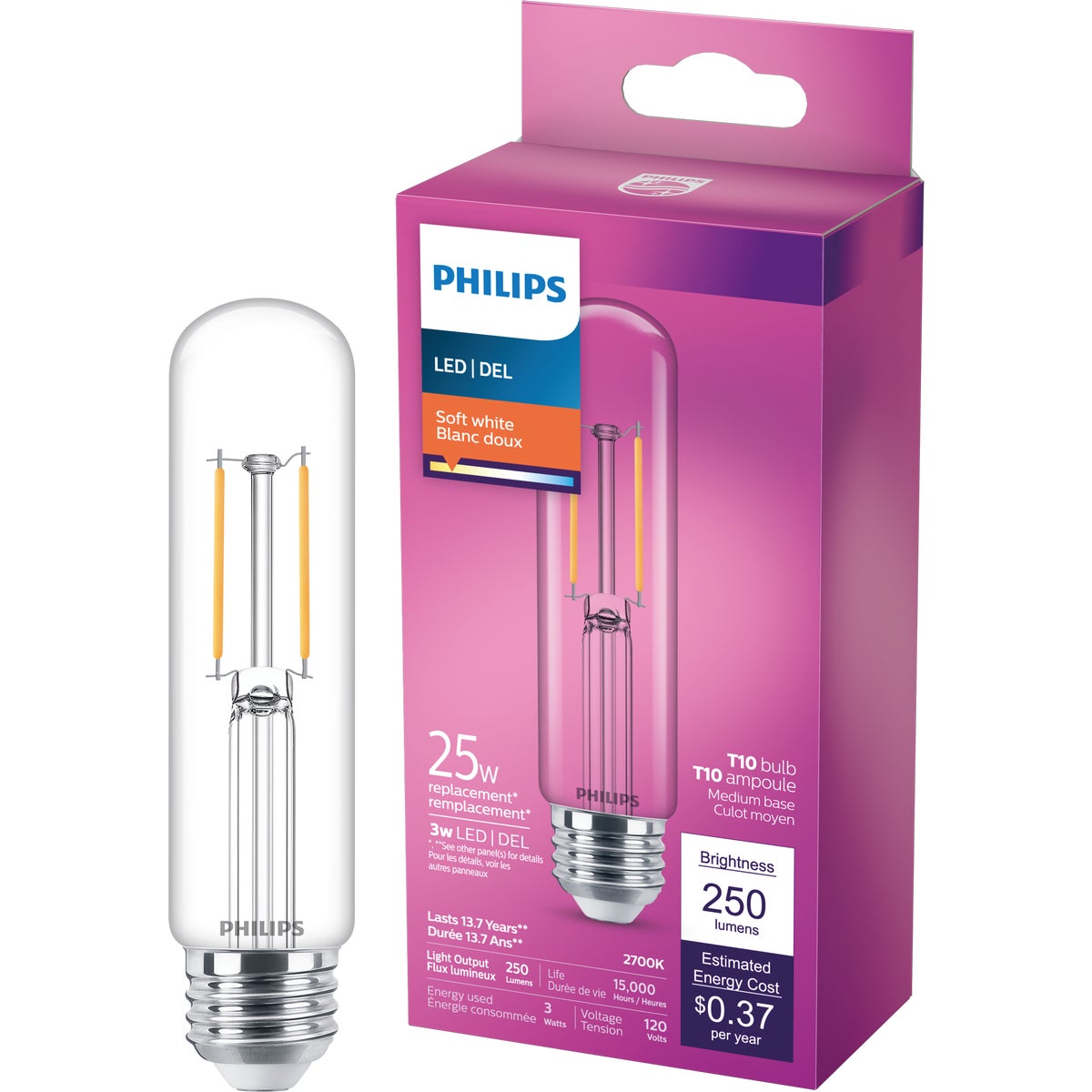 Philips T10 3W E26 SW Clear