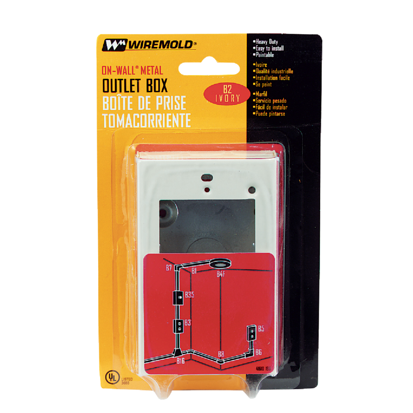 Wiremold Ivory Metal 1 In. Outlet Box Image 1