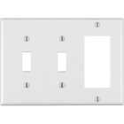 Leviton Decora 3-Gang Thermoset 2-Toggle/Rocker Wall Plate, White Image 1