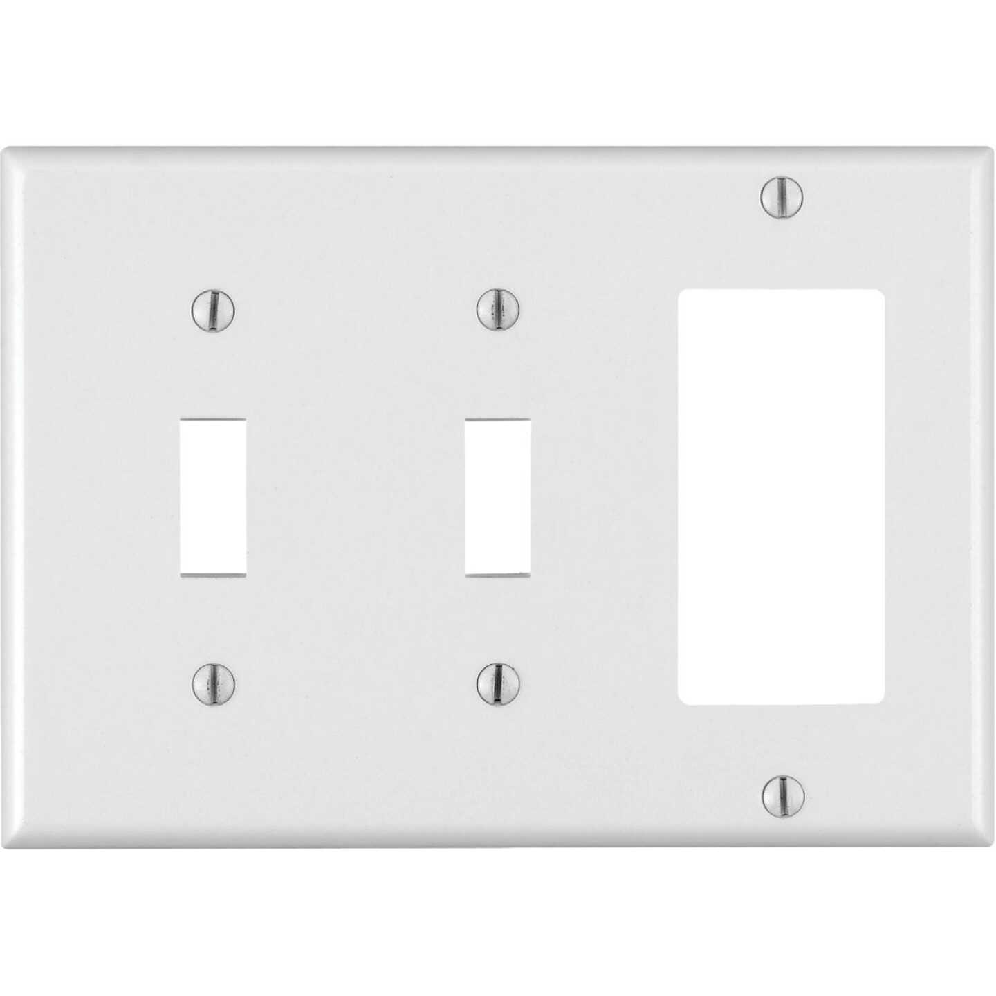 Leviton Decora 3-Gang Thermoset 2-Toggle/Rocker Wall Plate, White Image 1
