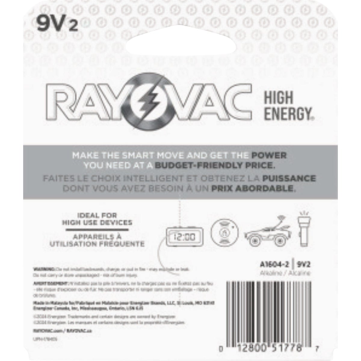 Rayovak 9V Alkaline Battery (2-Pack) Image 2