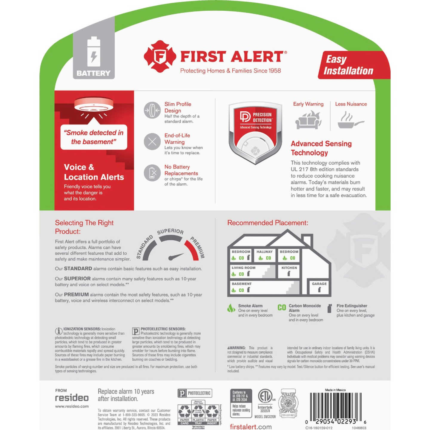 First Alert SMCO210V 2-In-1 10-Year Battery Photoelectric Smoke & Carbon Monoxide Alarm with Voice Alerts Image 3