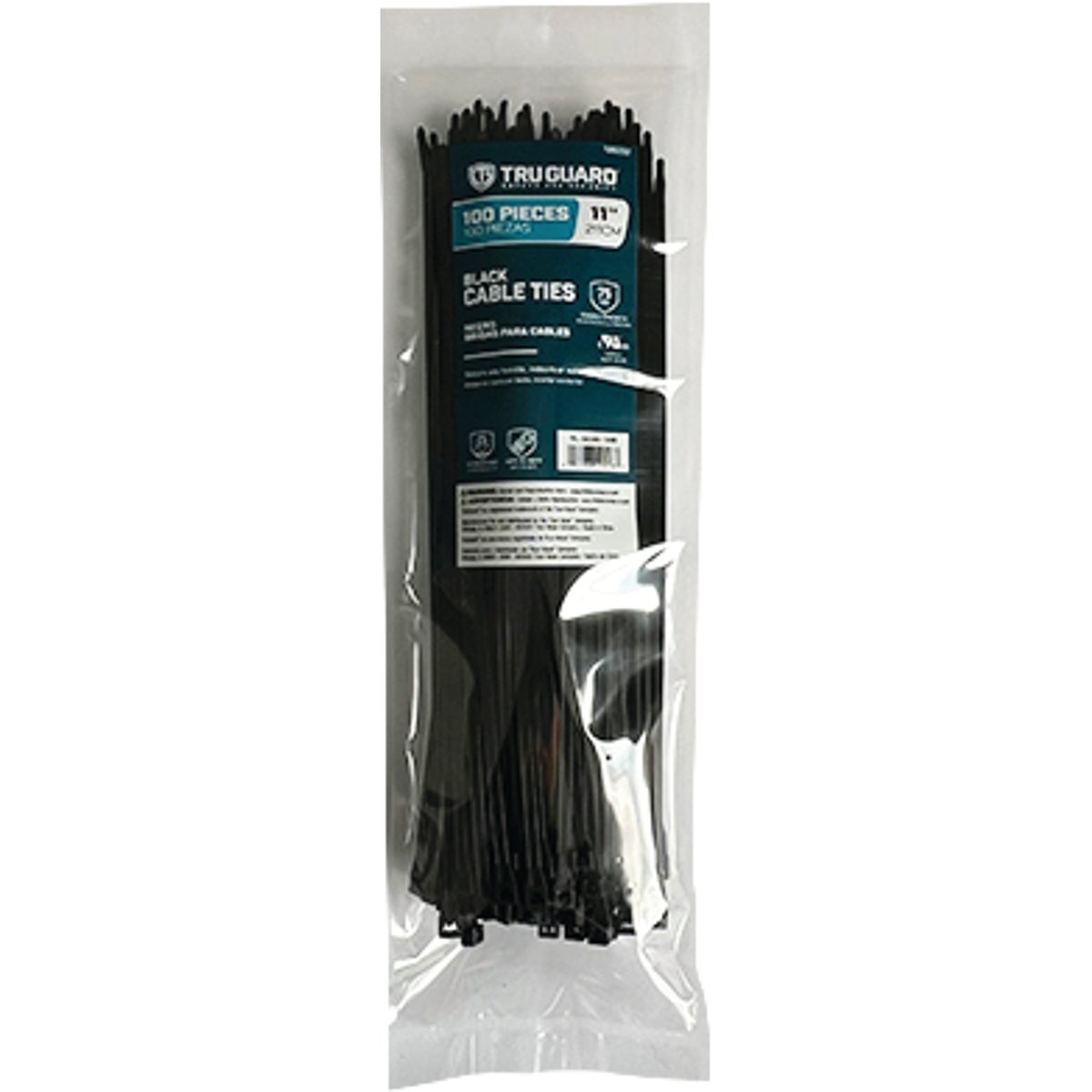 TruGuard 11 In. Black CableTie (100-Pack)