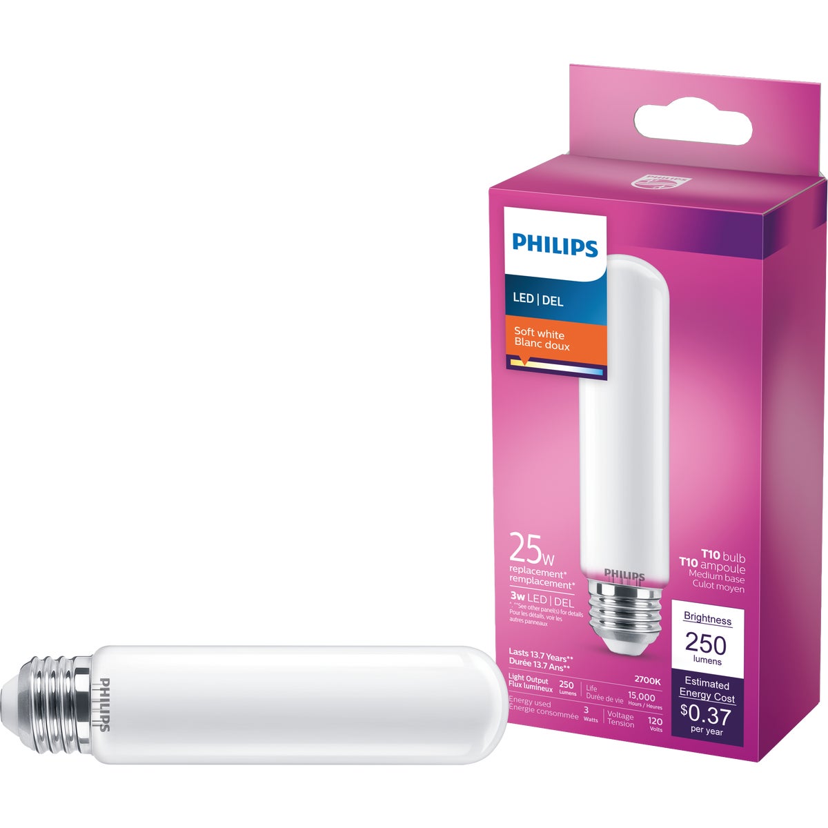 Philips T10 3W E26 SW Frosted
