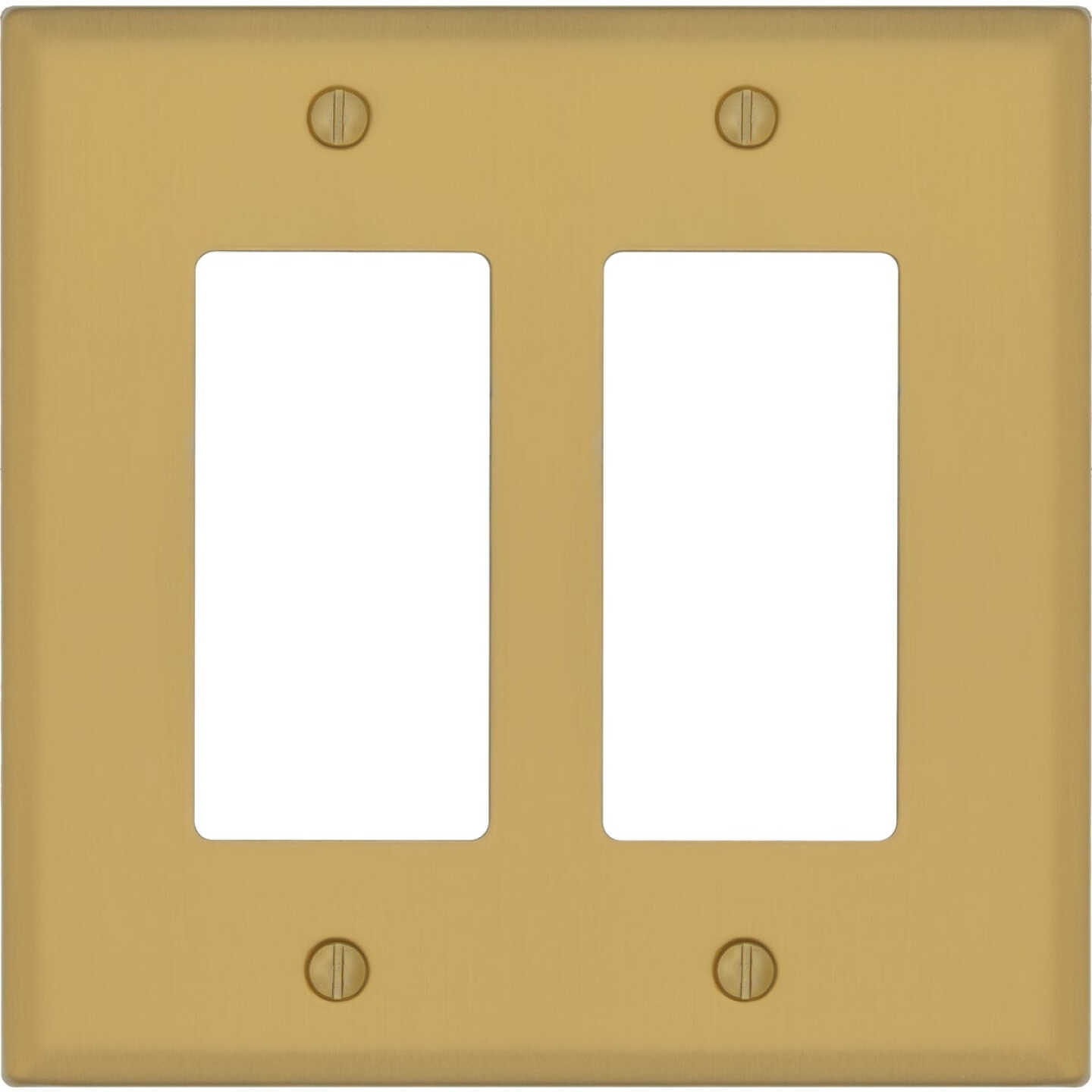 Amerelle Oxford 2-Gang Brushed Gold Steel Wall Plate Image 1