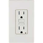 Leviton Self-Test 15A White Tamper-Resistant Slim GFCI Outlet with LED Indicator Light Image 6