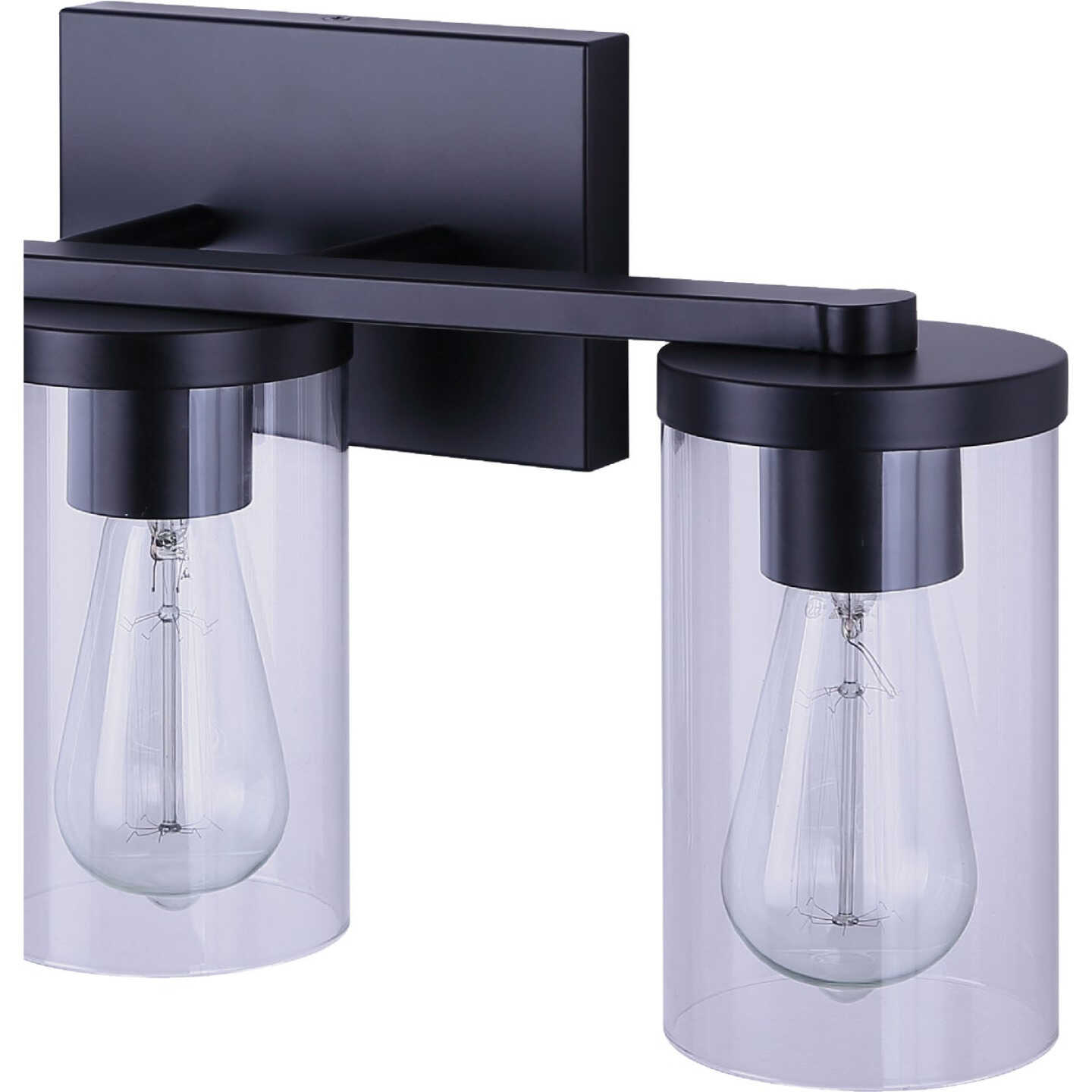 Canarm Britton 3-Light Black Vanity Bath Light Fixture, Clear Glass Image 4