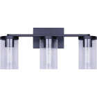 Canarm Britton 3-Light Black Vanity Bath Light Fixture, Clear Glass Image 3