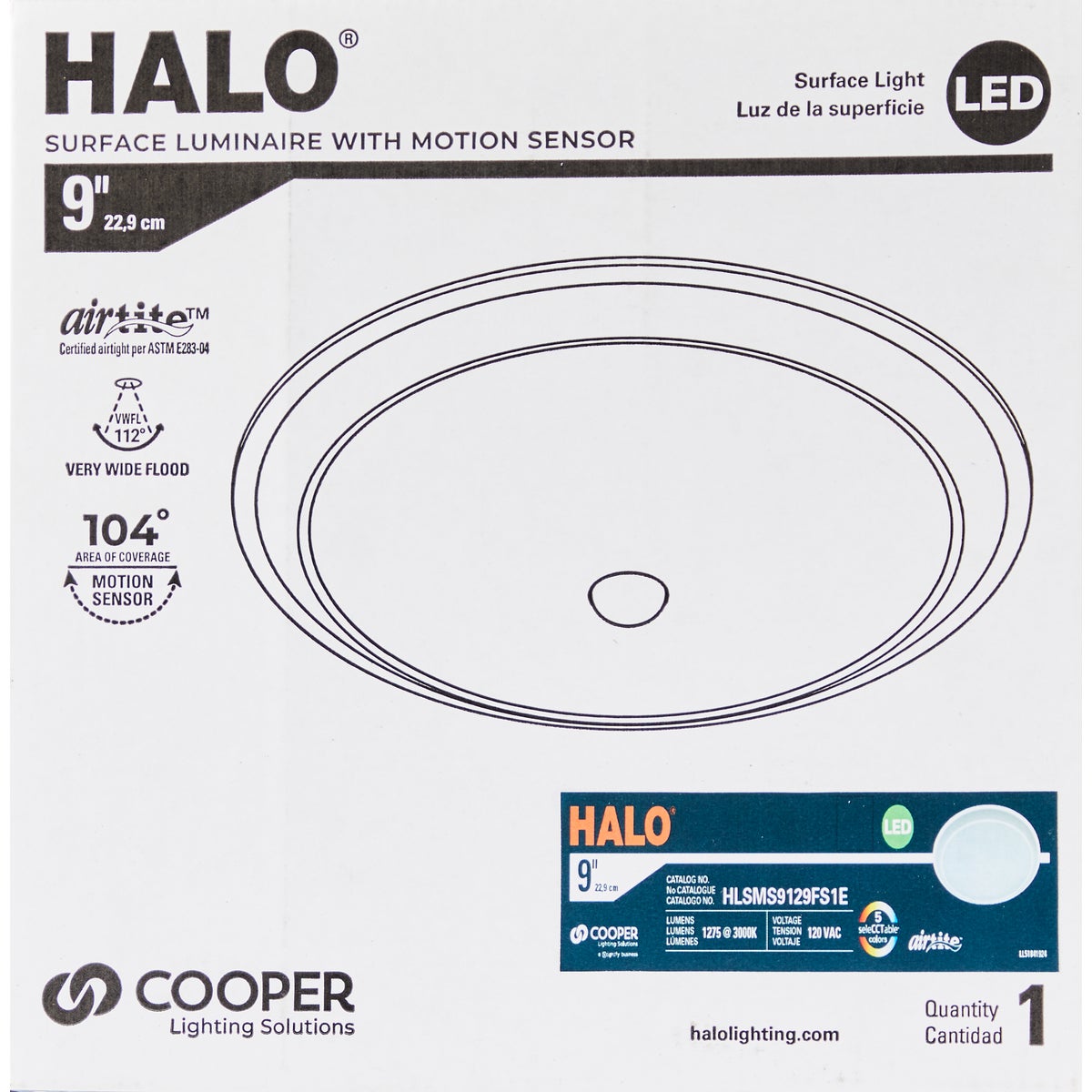 Halo 9 In. 5CCT Low Profile LED Disc Light with Motion Sensor Image 7