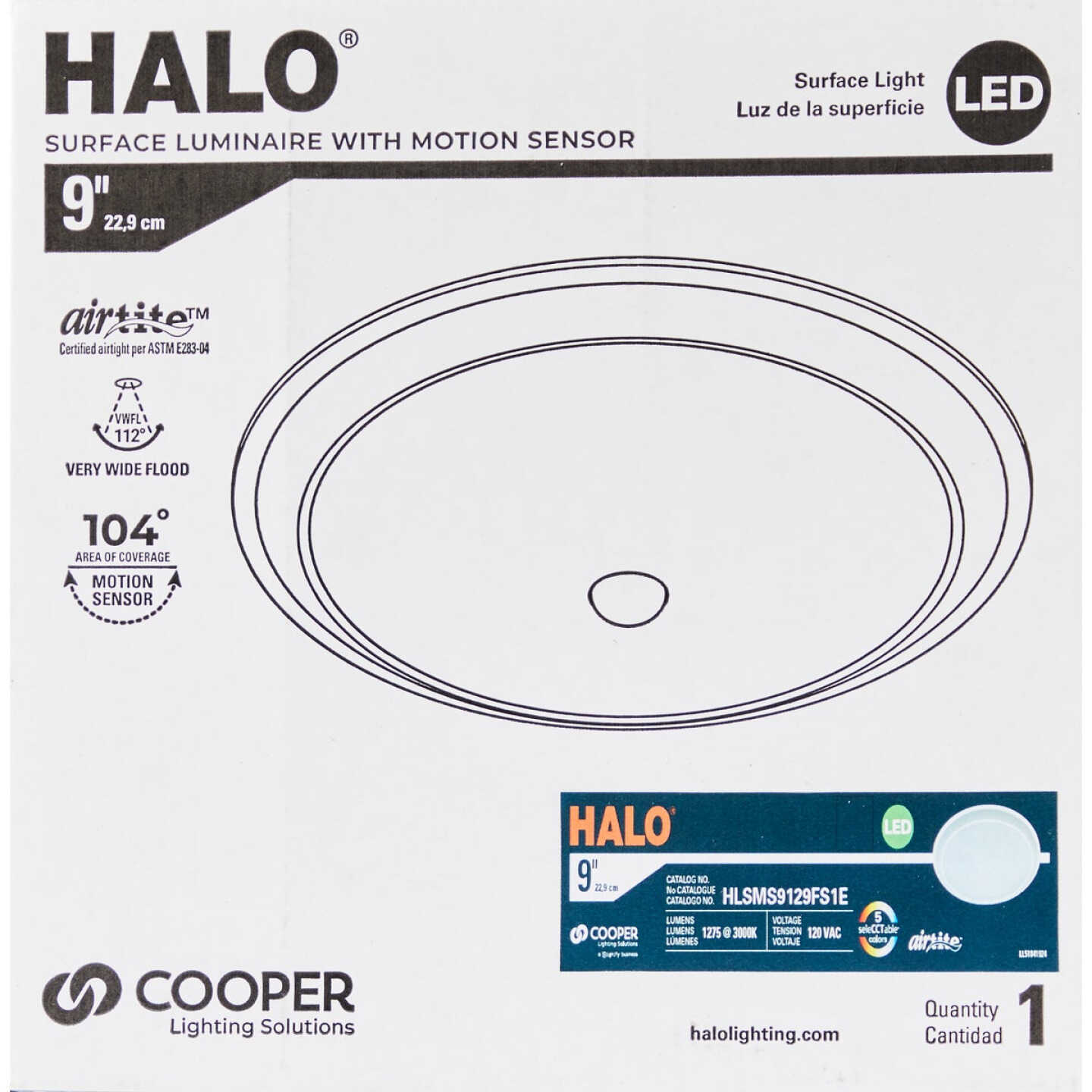 Halo 9 In. 5CCT Low Profile LED Disc Light with Motion Sensor Image 7