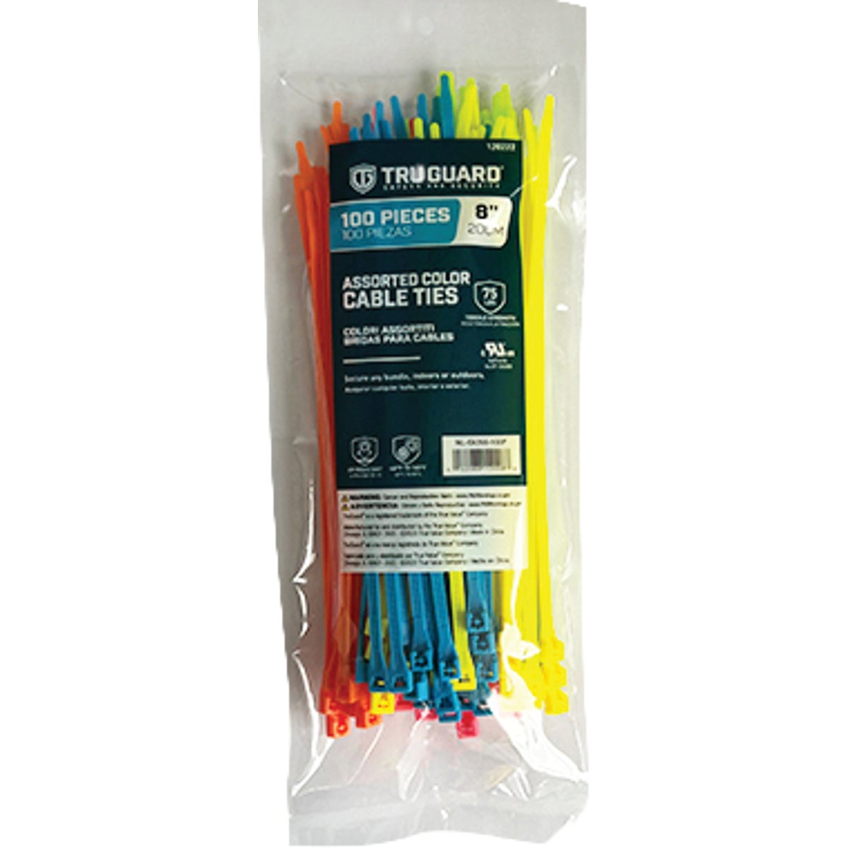 TruGuard 8 In. Fluorescent Self-Locking Cable Ties (100-Pack)