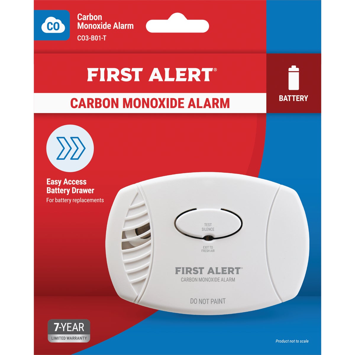 First Alert CO400 Battery Operated 9V Electrochemical Carbon Monoxide Alarm