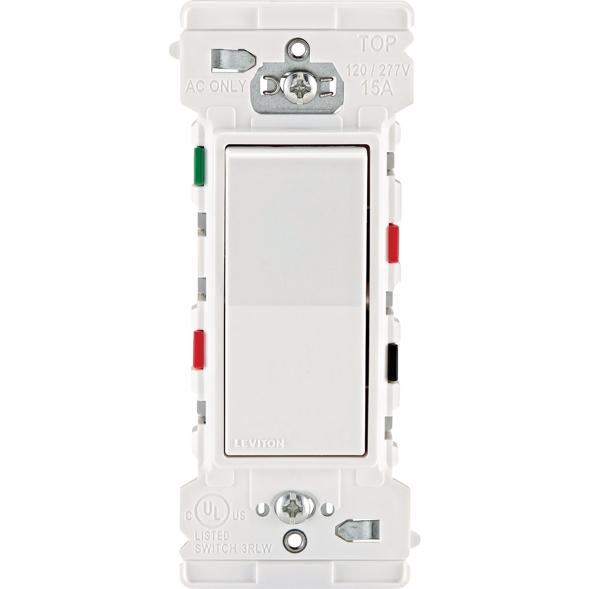 Leviton Decora Edge Rocker White 15A Quiet 3-Way Switch