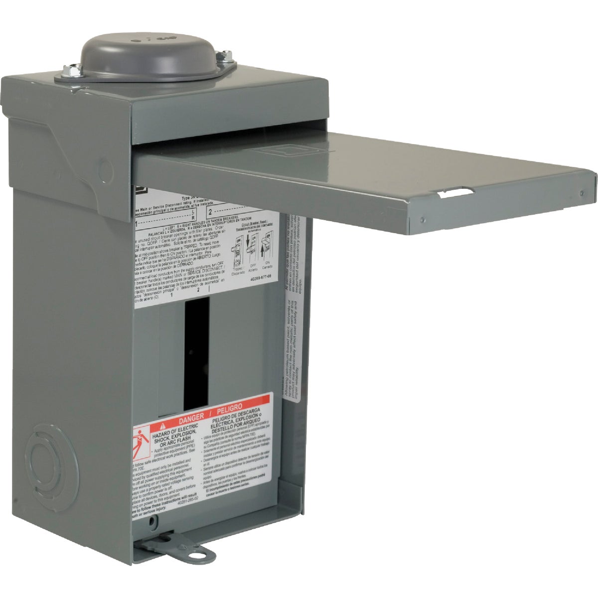 Square D QO 70A 2-Space 4-Circuit Raintight Main Lug Load Center