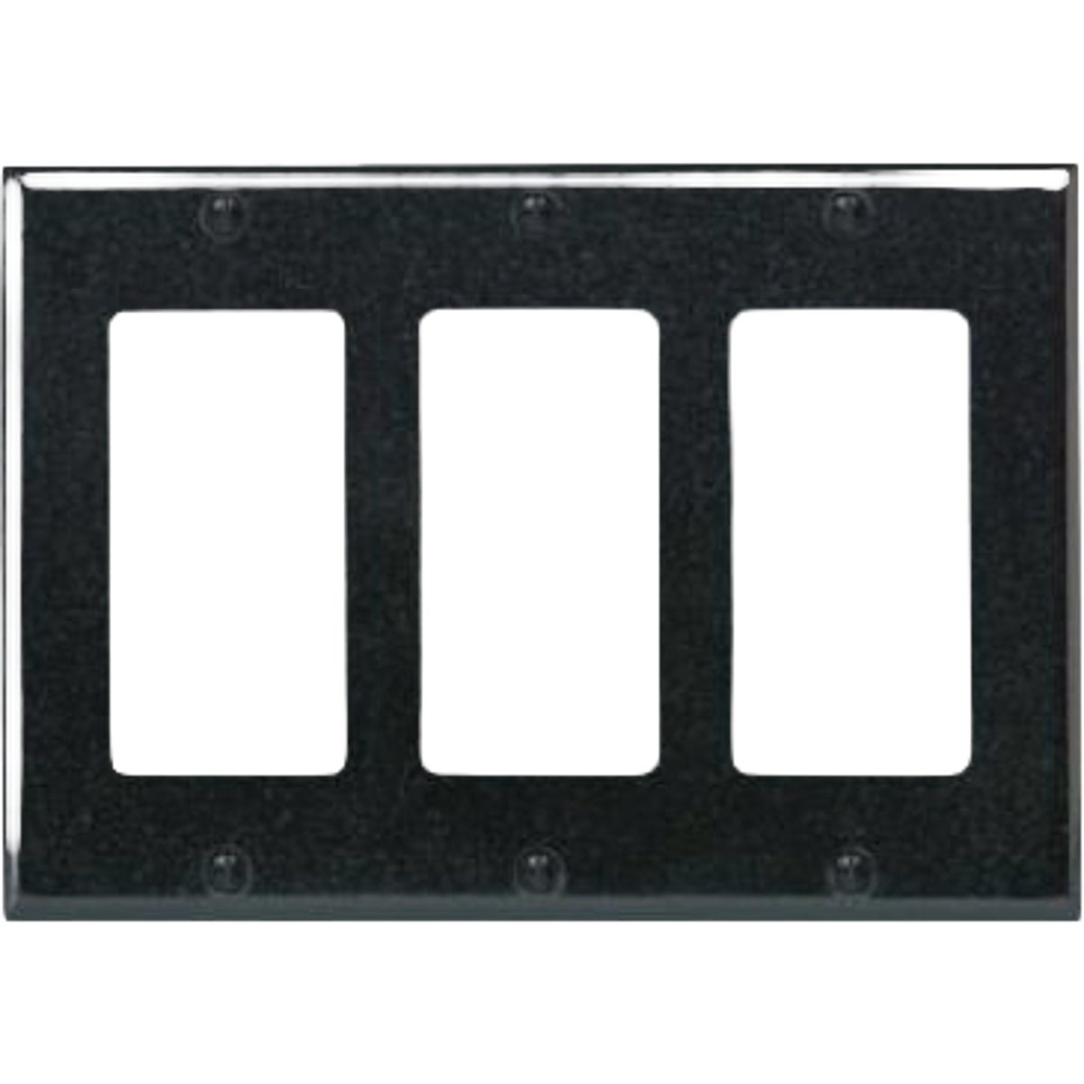 Leviton Decora 3-Gang Black Thermoset GFCI Device Wall Plate