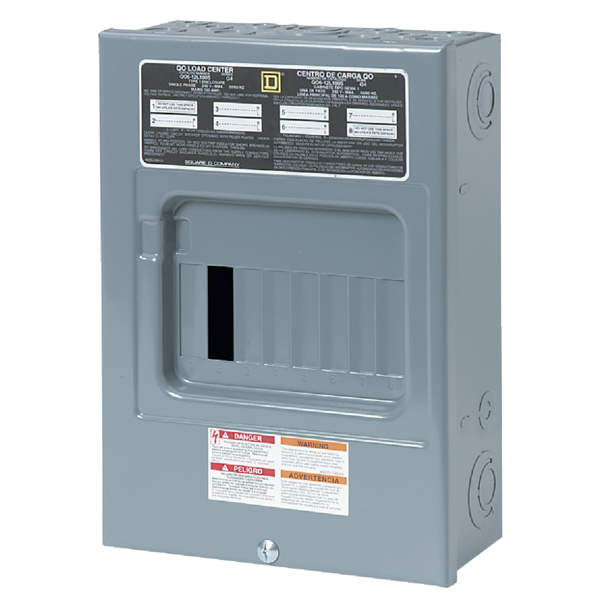 Square D QO 100A 6-Space 12-Circuit Indoor Main Lug Load Center