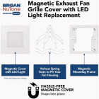 Broan-NuTone CleanCover 12 In. x 12 In. Magnetic LED Bath Exhaust Fan Grille Image 3