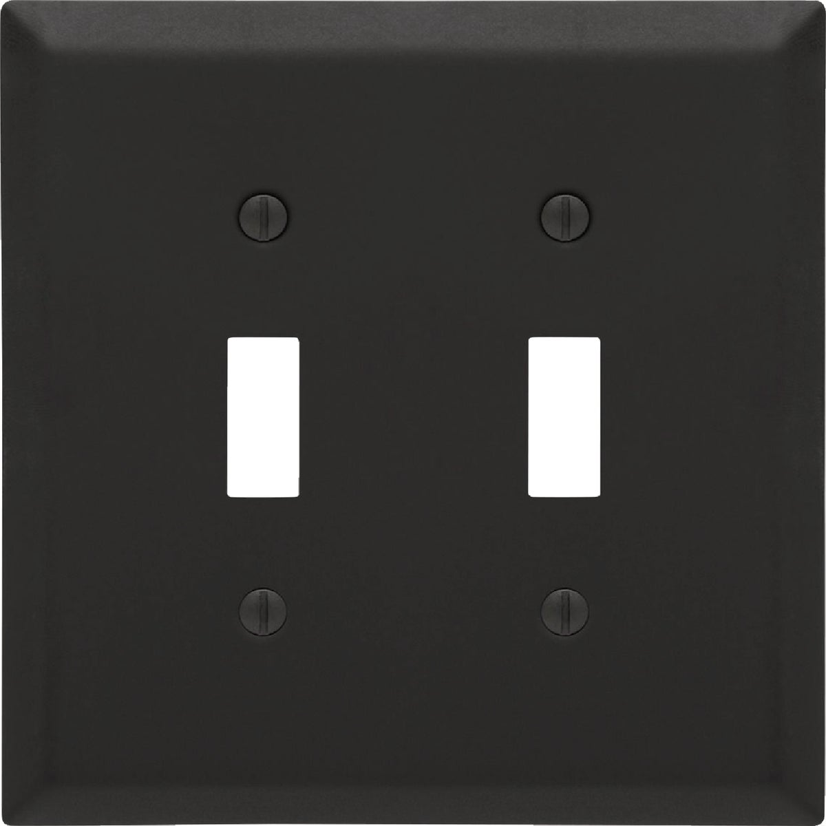Amerelle Century 2-Gang Steel Toggle Switch Wall Plate, Black