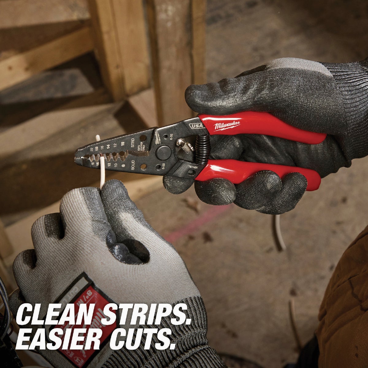 Milwaukee 8-20 AWG Dipped Grip Wire Stripper & Cutter Image 6