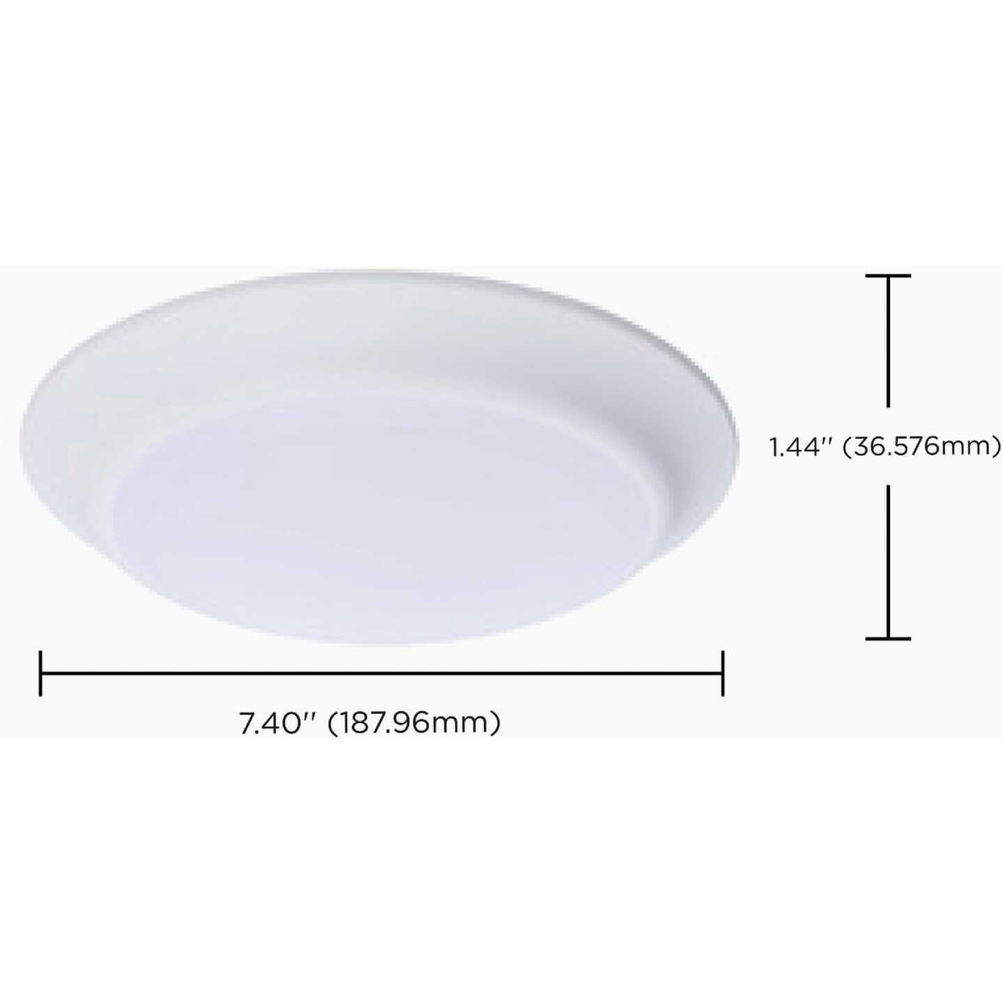 Satco Nuvo 7 In. White 60W Equivalent LED CCT-Selectable Disk Flush Mount Ceiling Light Fixture Image 3