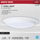 Satco Nuvo 7 In. White 60W Equivalent LED CCT-Selectable Disk Flush Mount Ceiling Light Fixture Image 4