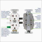 Leviton Lever Edge White 20A Commercial Grade 5-20R Duplex Outlet Image 4