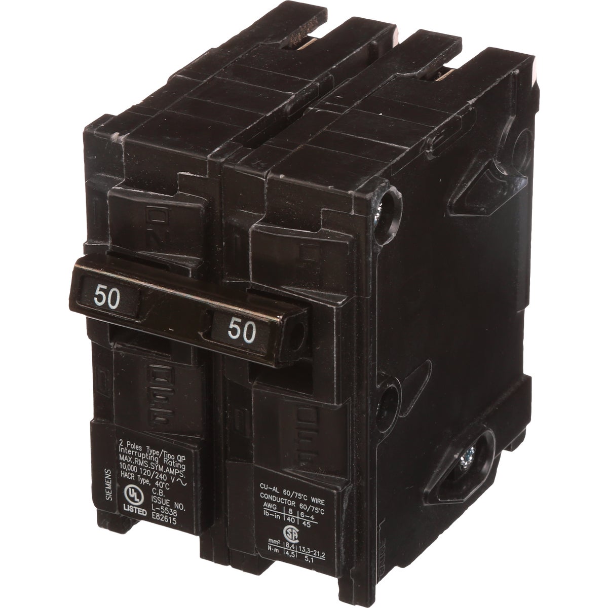 Siemens 50A Double Pole Circuit Breaker