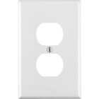Leviton Mid-Way 1-Gang Thermoplastic Nylon Outlet Wall Plate, White Image 1