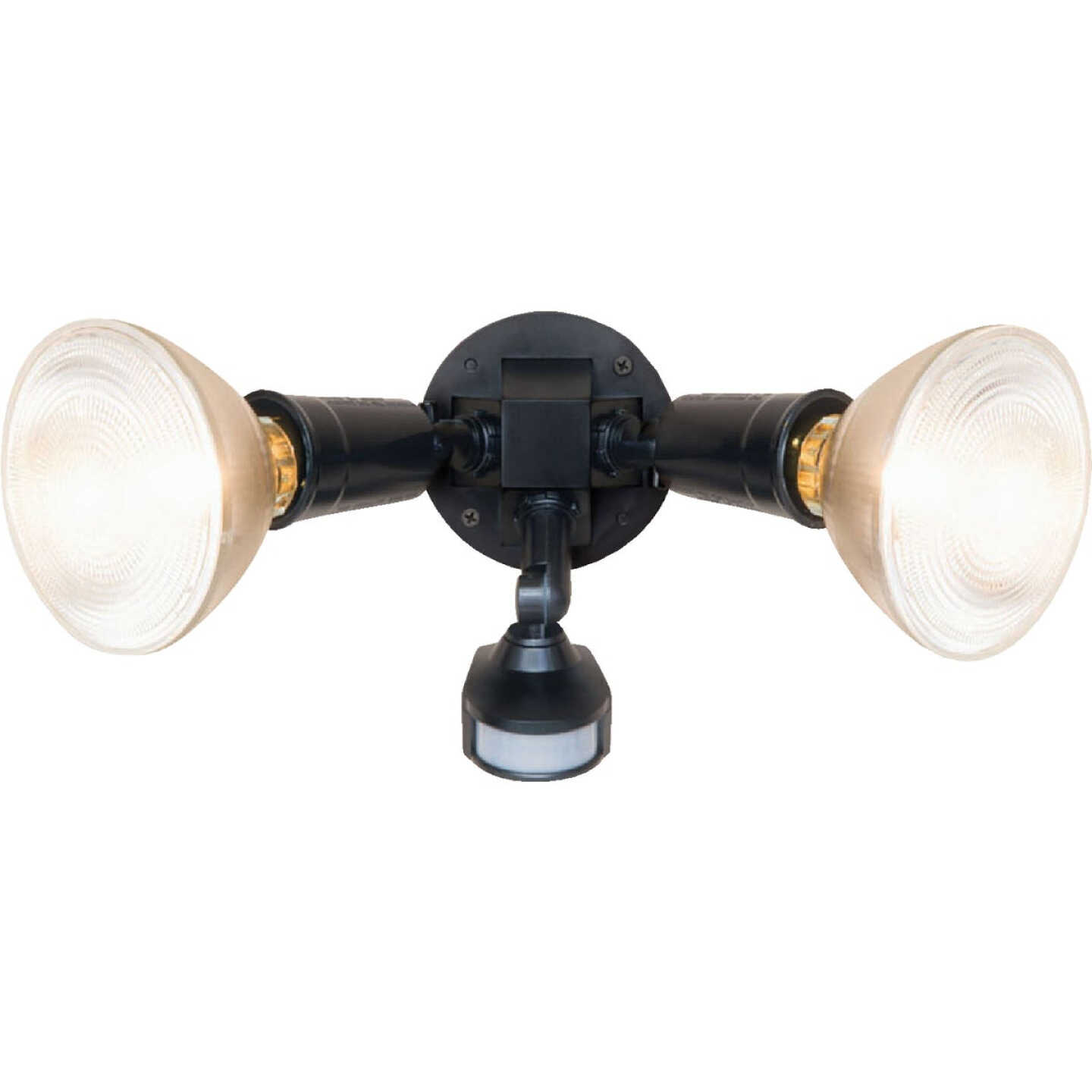 Halo Black Motion Sensing Dusk To Dawn Incandescent Floodlight Fixture Image 1