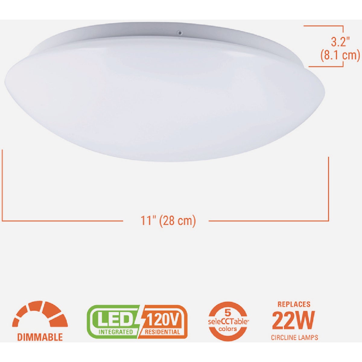 Halo 11 In. CCT LED Low Profile Round Flush Mount Ceiling Light Fixture Image 4