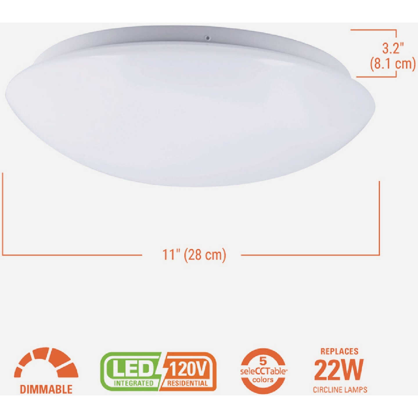 Halo 11 In. CCT LED Low Profile Round Flush Mount Ceiling Light Fixture Image 4