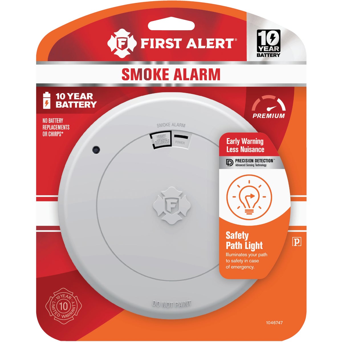 First Alert SM210L 10-Year Battery Photoelectric Smoke Alarm with Safety Path Light Image 2