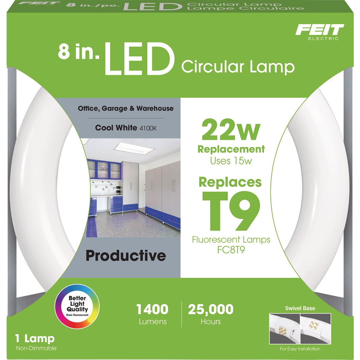 Feit Electric 15W Cool White T9 Direct Replacement Circular LED Light Bulb Image 4