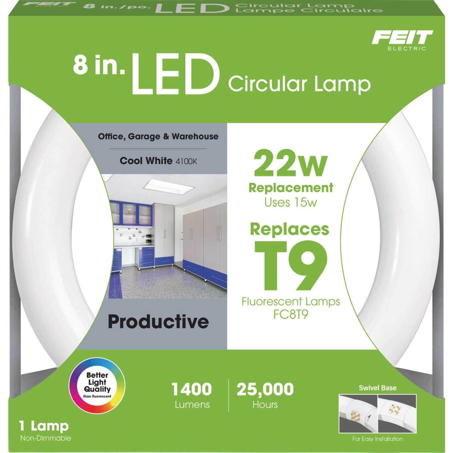 Feit Electric 15W Cool White T9 Direct Replacement Circular LED Light Bulb Image 4