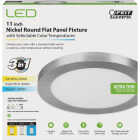 Feit Electric Edge-Lit 11 In. Nickel Round Disc 4-Way LED Flush Mount Light Image 1