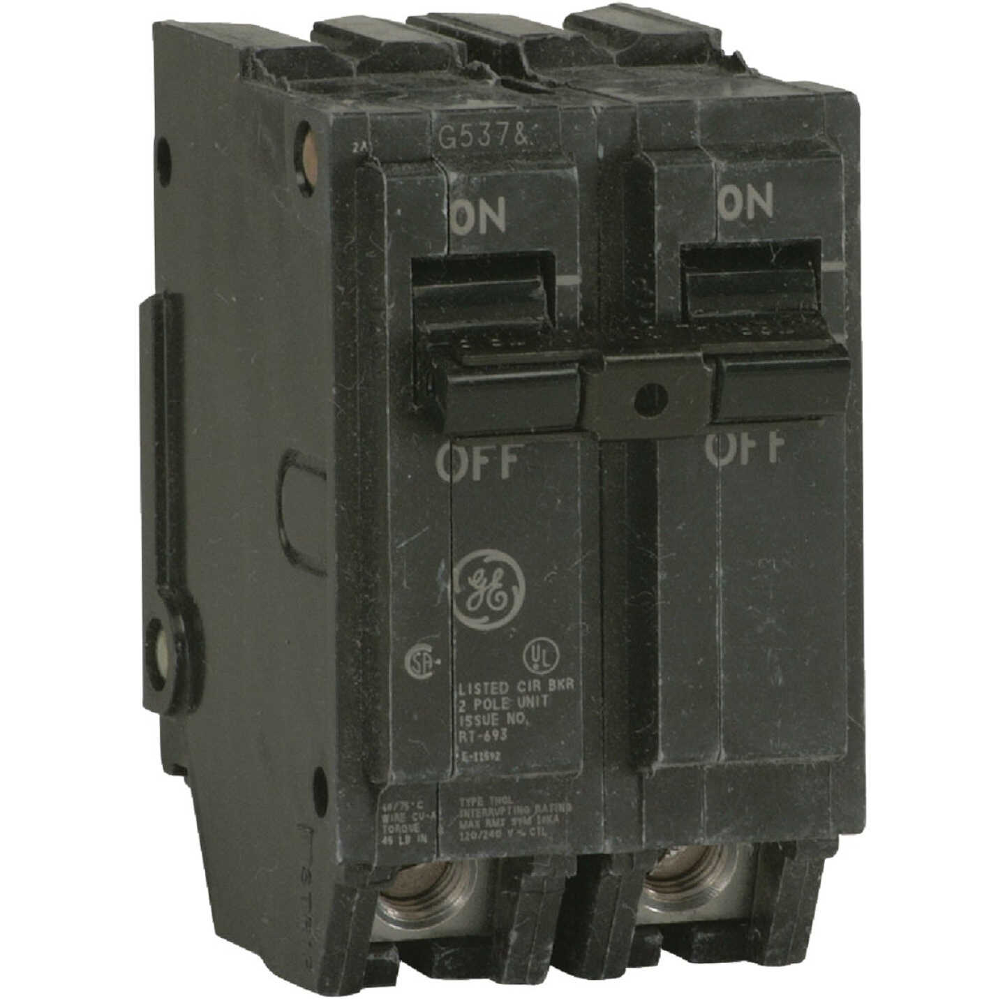 GE THQL 50A Double-Pole Standard Trip Circuit Breaker Image 1