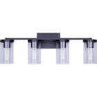 Canarm Britton 4-Light Black Vanity Bath Light Fixture, Clear Glass Image 6