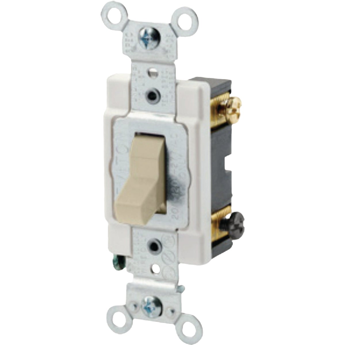 Leviton Toggle Ivory 20A Grounded Quiet Double Pole Switch